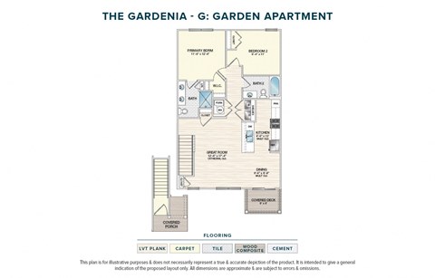 Floor plan for 2 beds, 2 baths, 1058 sqft